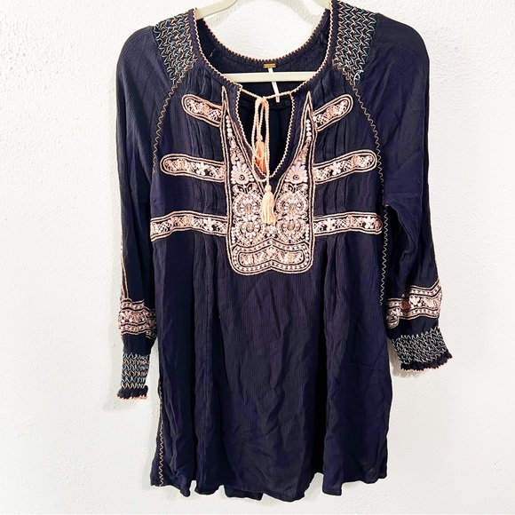Free People Wind Willow embroidered dress size xs - Picture 1 of 8